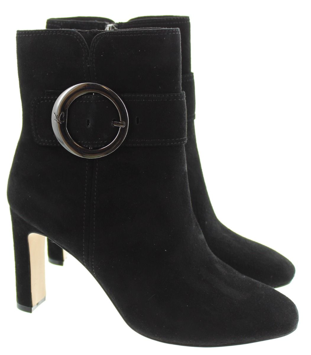 Black Suede Platform Golden Rivet Stiletto High Heel Ankle Boots – Onlymaker