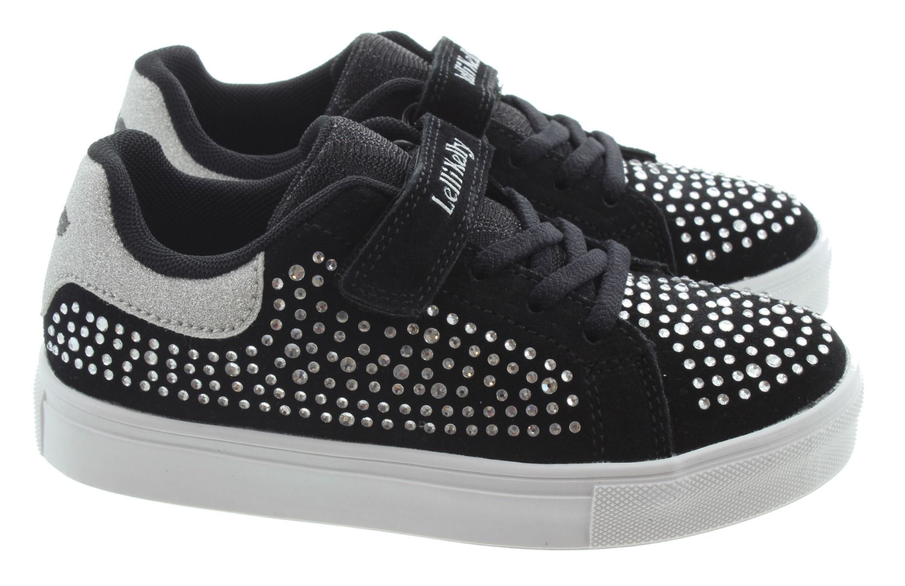 Kids LK2247 Diamante Trainers In Black