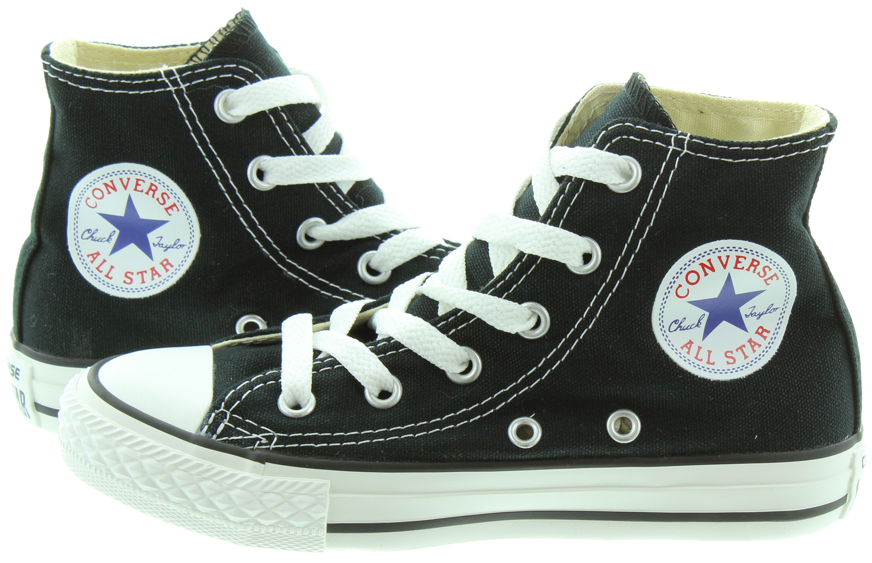 Kids black hi top converse online