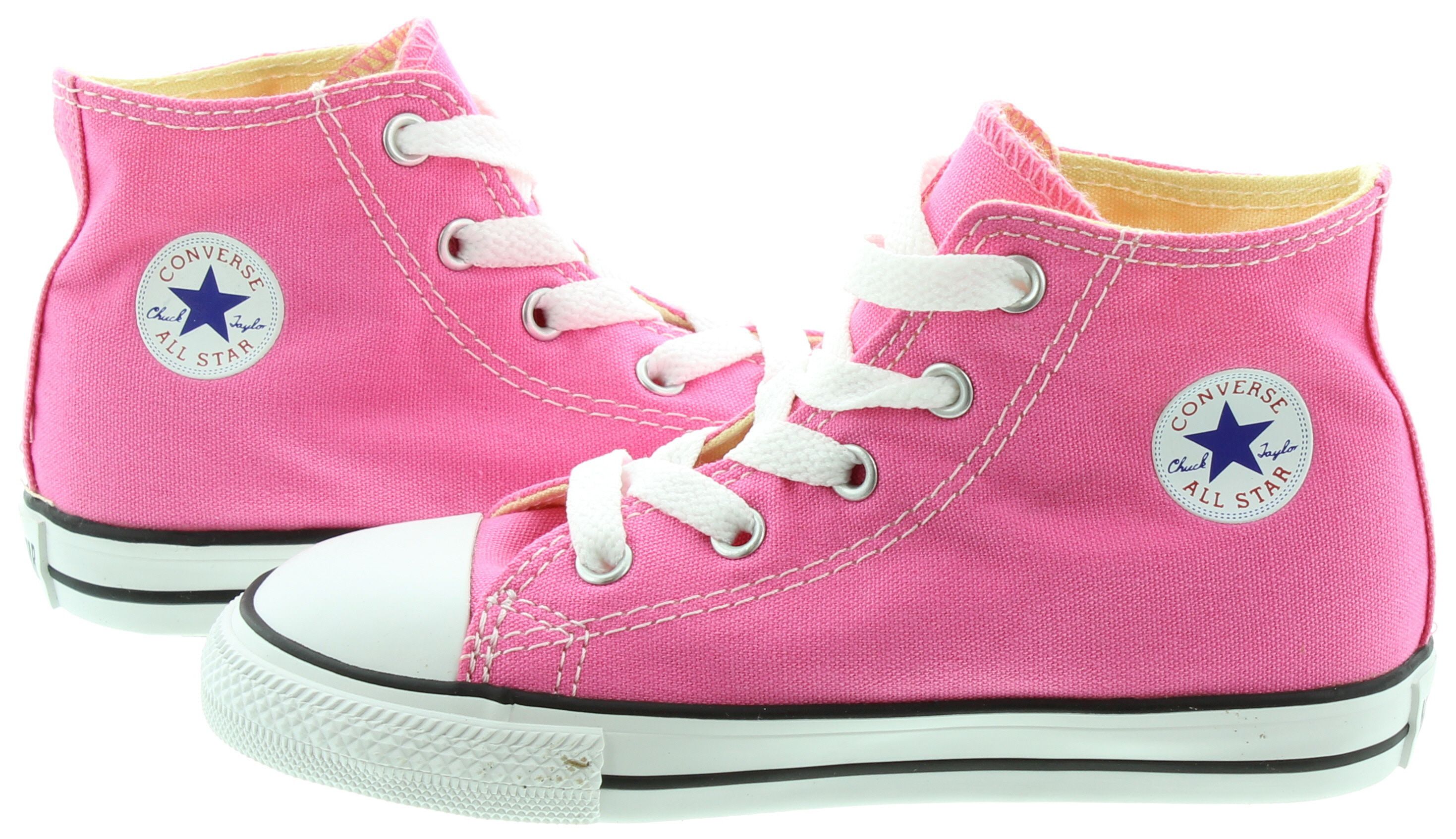 Converse Canvas All Star Hi Kids Boots in Pink in Pink
