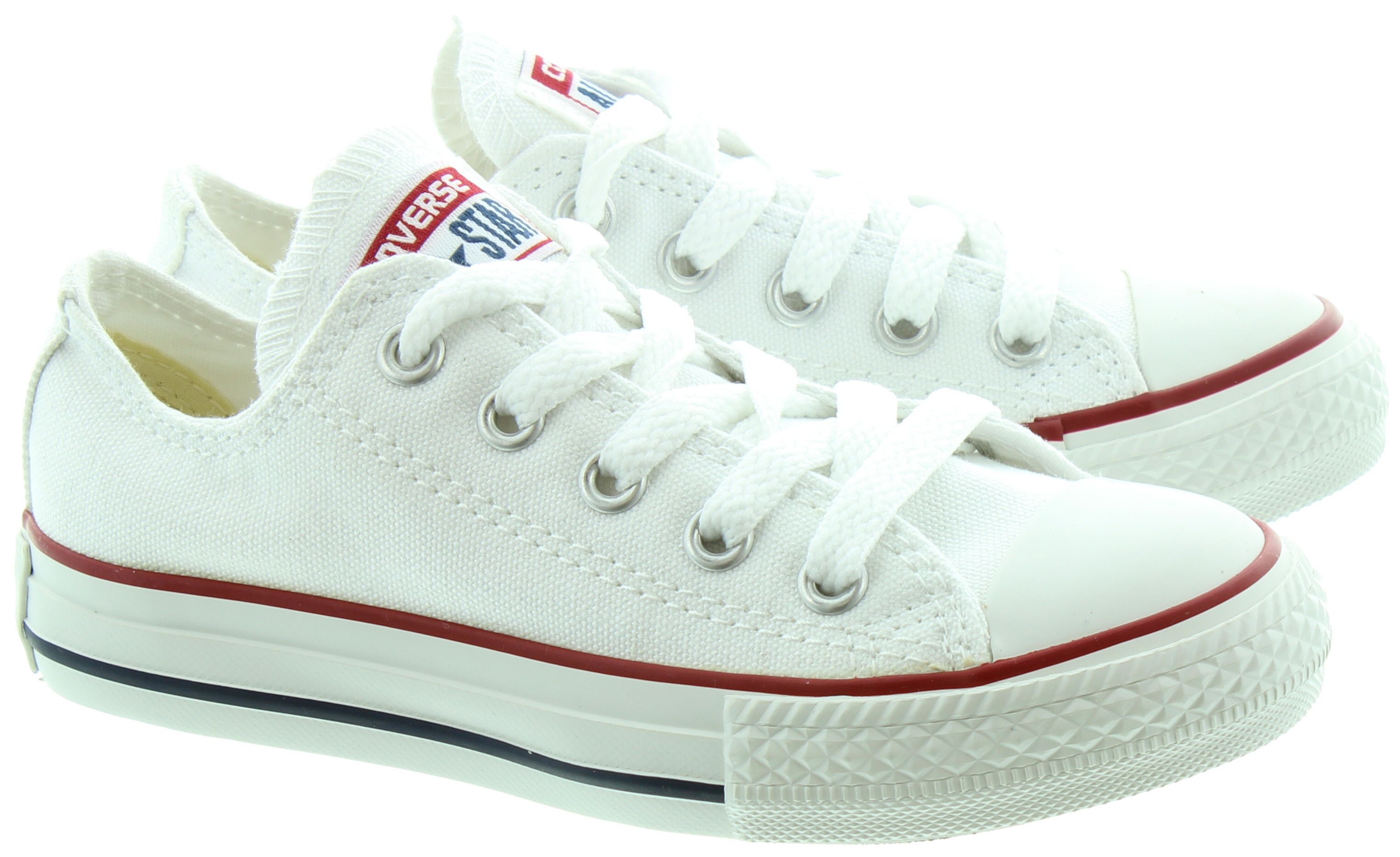 Converse Canvas All Star Ox Kids Shoes in White in White