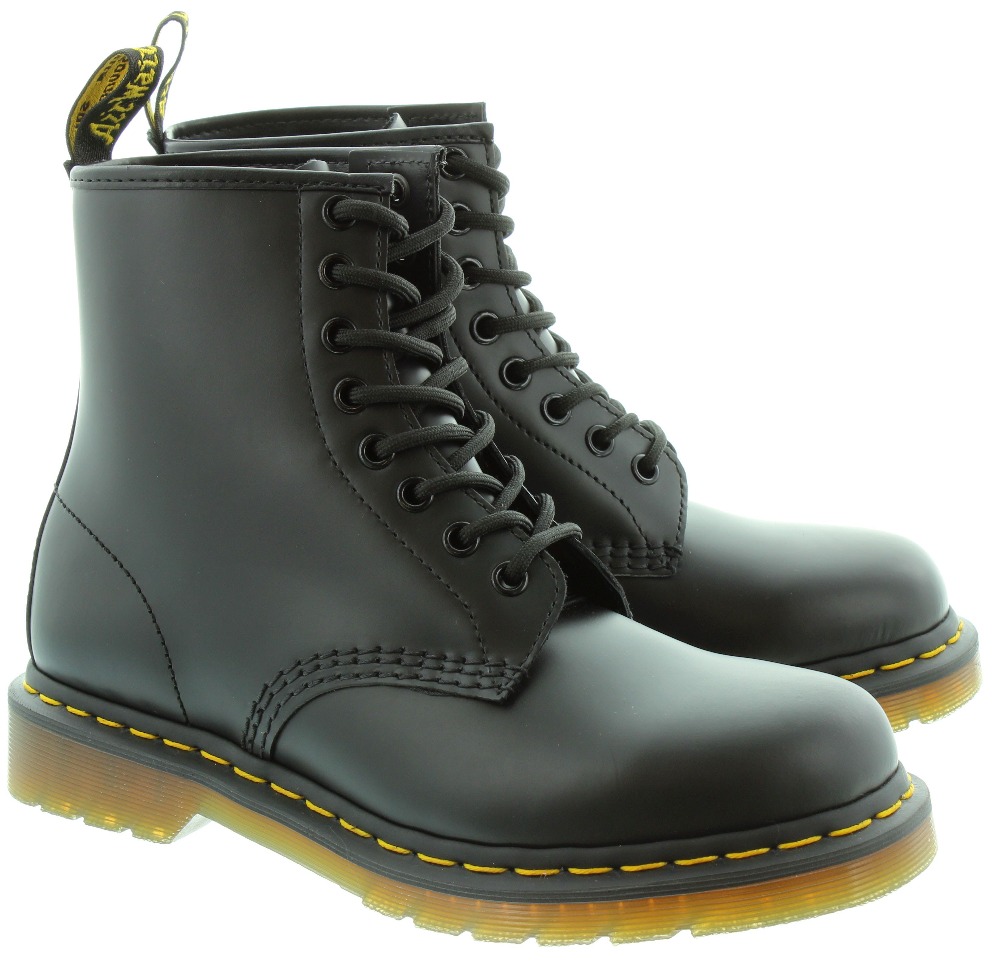 Dr Martens Leather 1460 8 Eyelet Boots in Black in Black