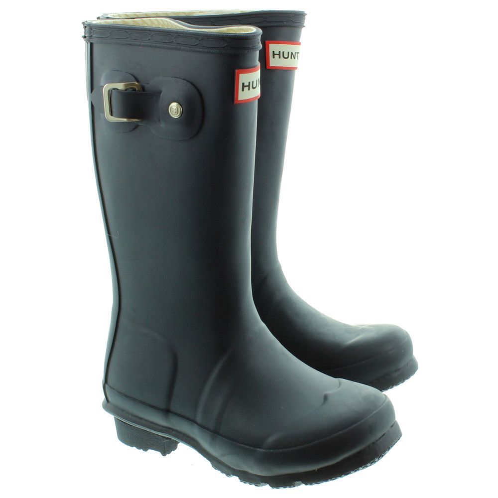 Hunter Kids Rubber Young Hunter Wellingtons Up To UK 5 in Navy