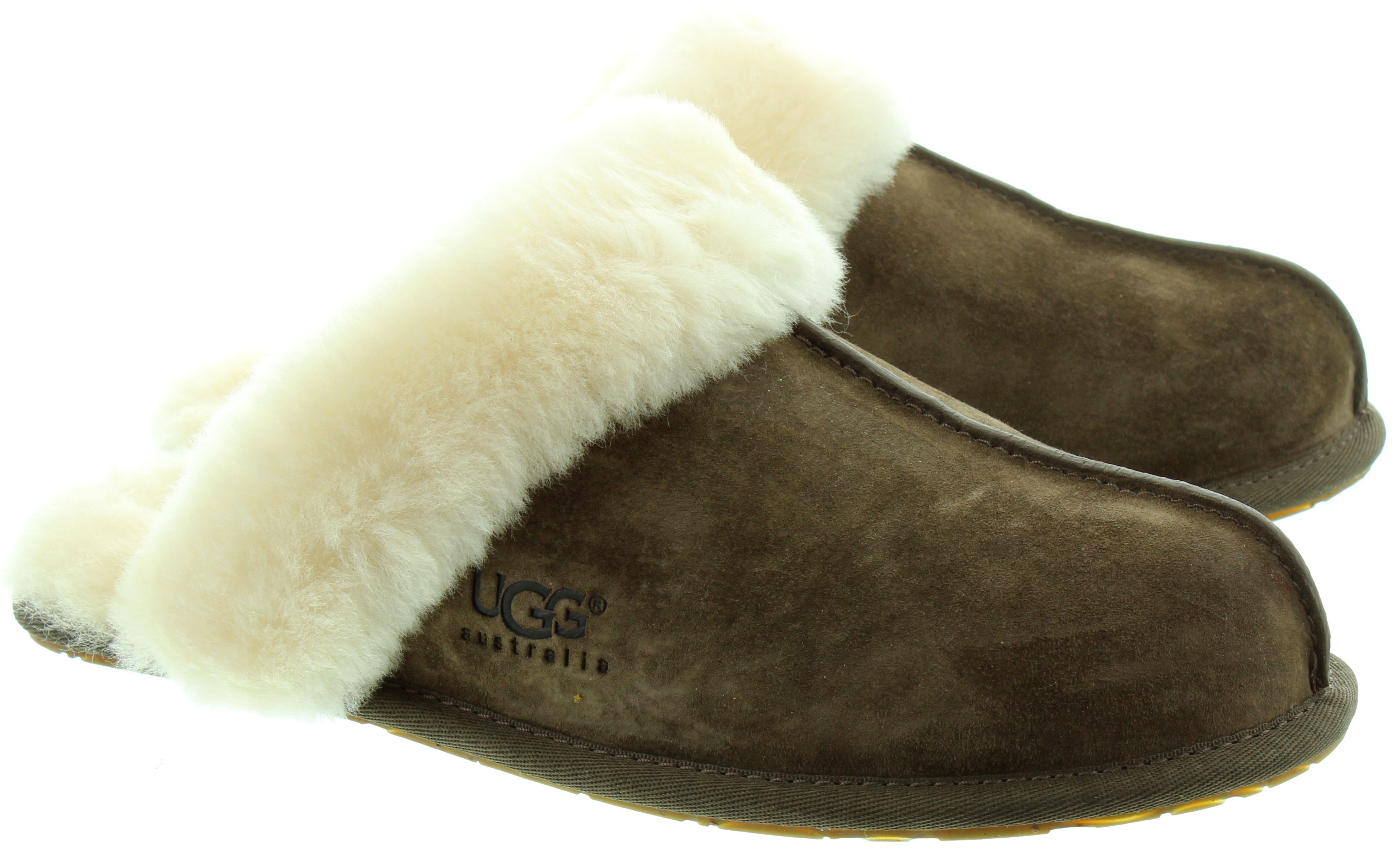 Ugg Scuffette Sheepskin Slipper in Espresso Brown in Espresso Brown