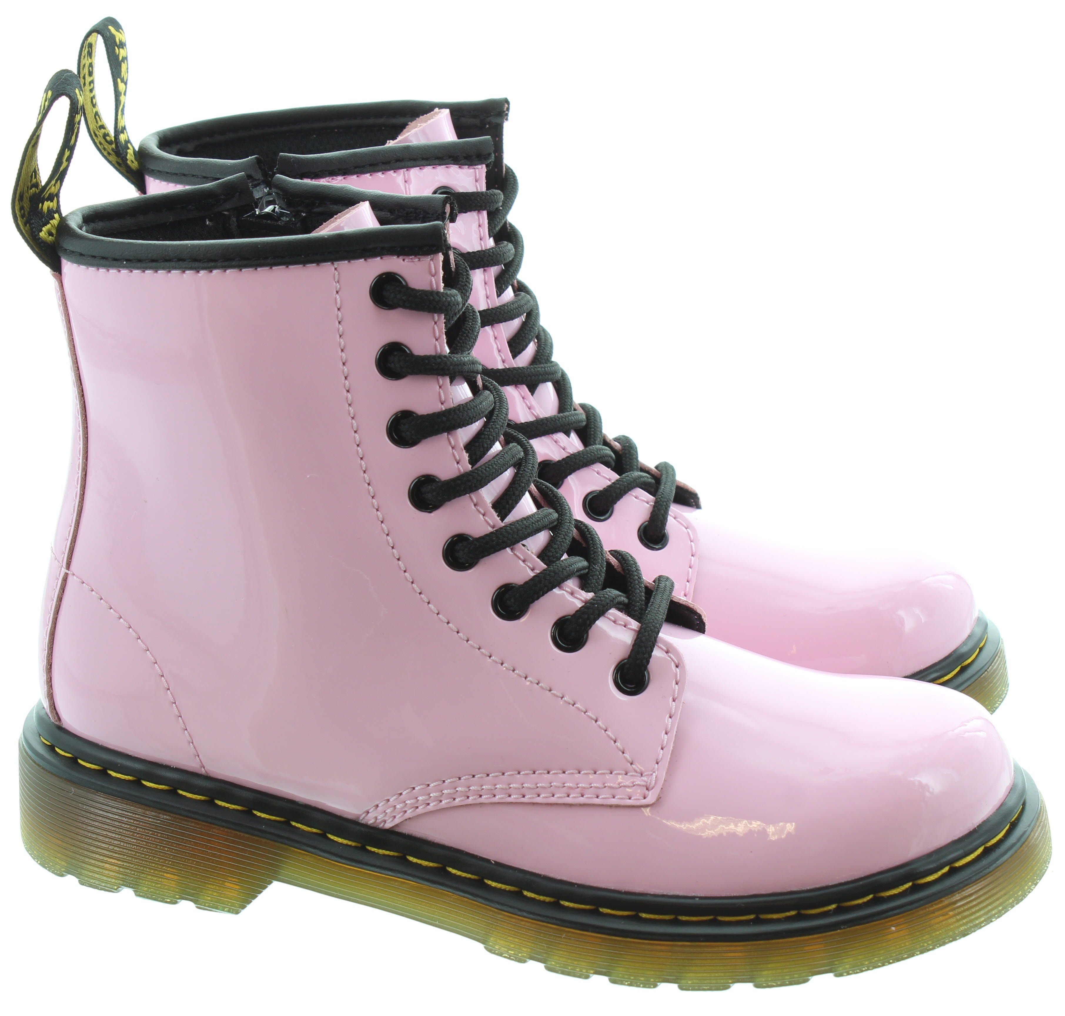 Kids 1460 Boots In Patent Pink