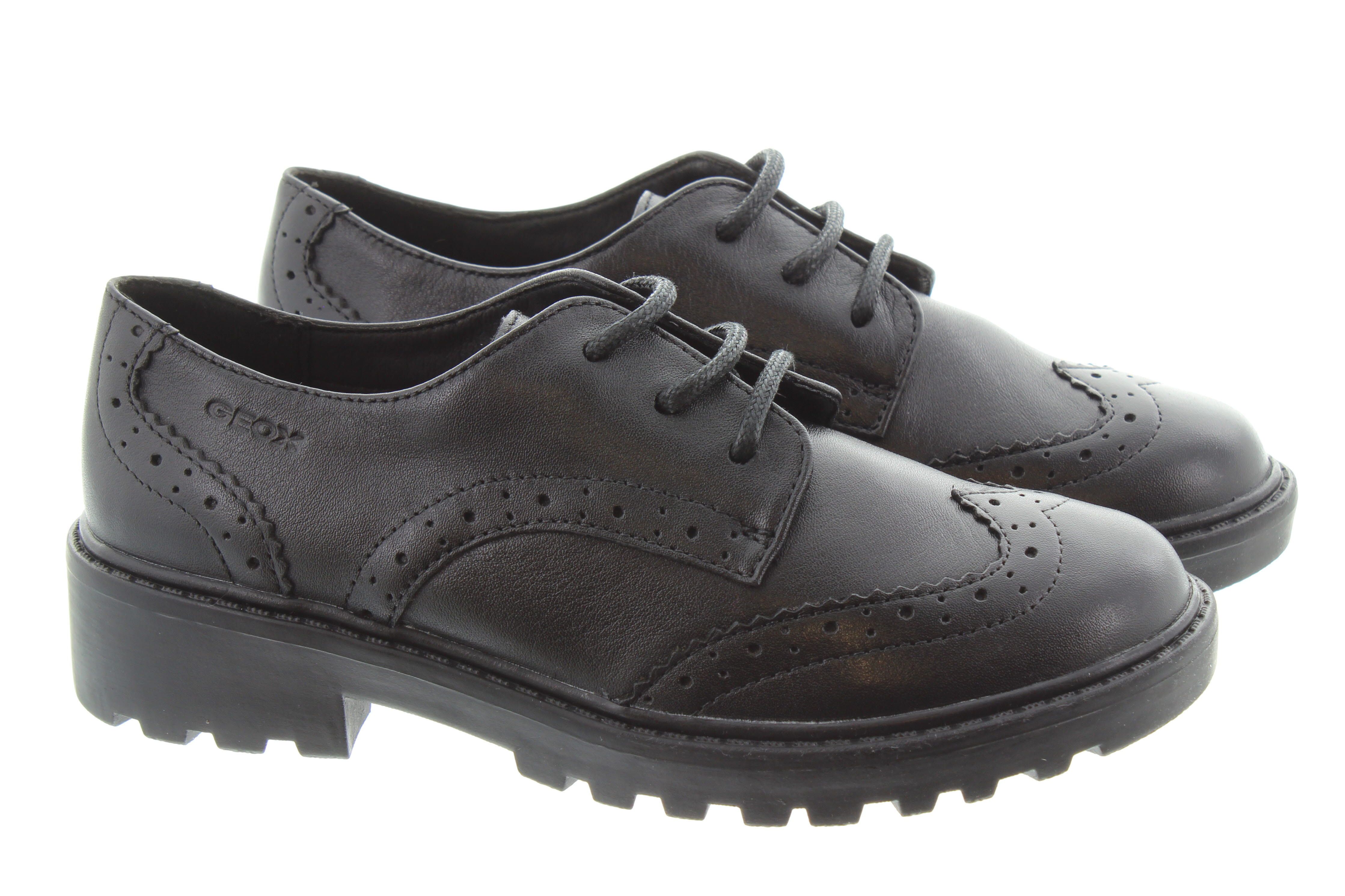 Kids Casey Brogue Lace Shoes In Black