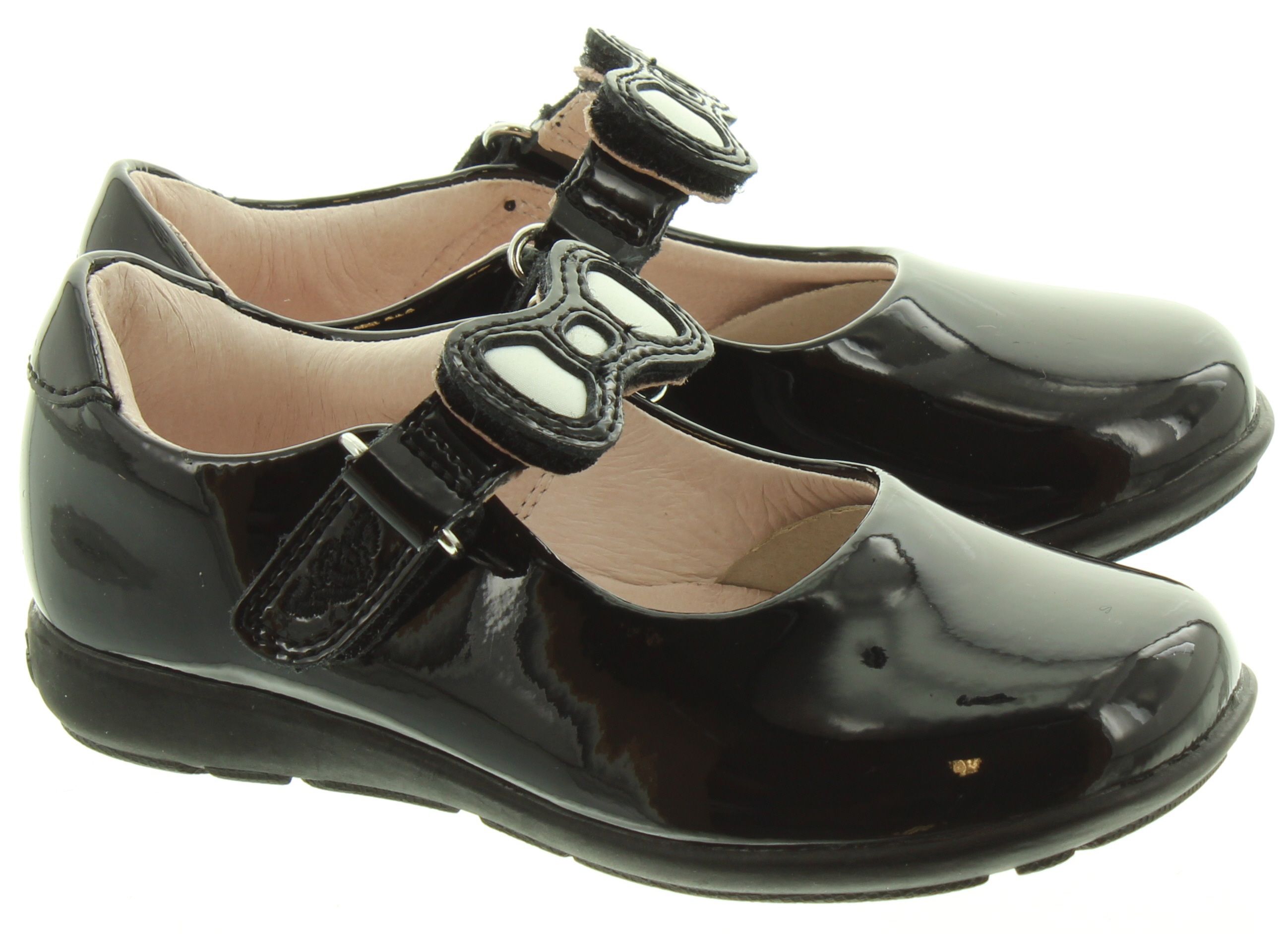 Lelli Kelly Kids LK8800 F Width Bow Colourissima Shoes In Black Patent in Black Patent
