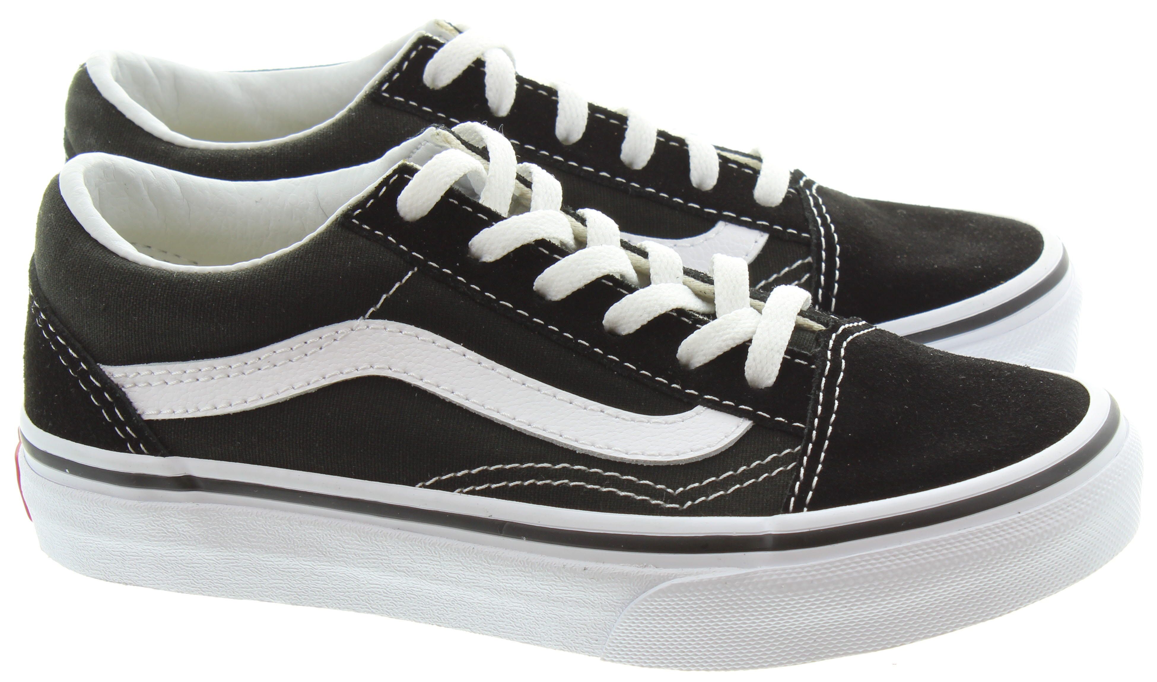 Boys vans black and white outlet
