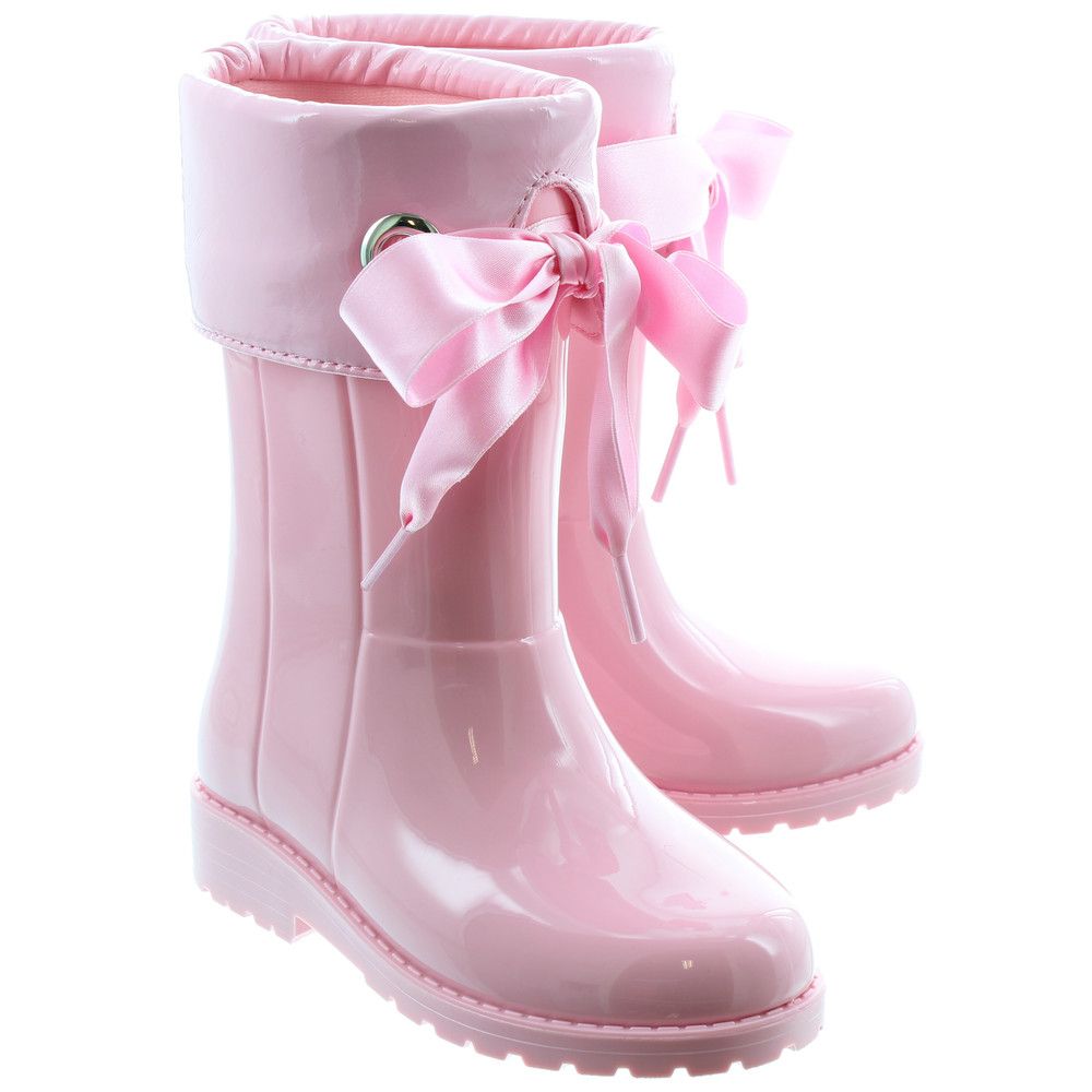 IGOR Kids Campera Charol Xerise Bow Wellingtons In Pink