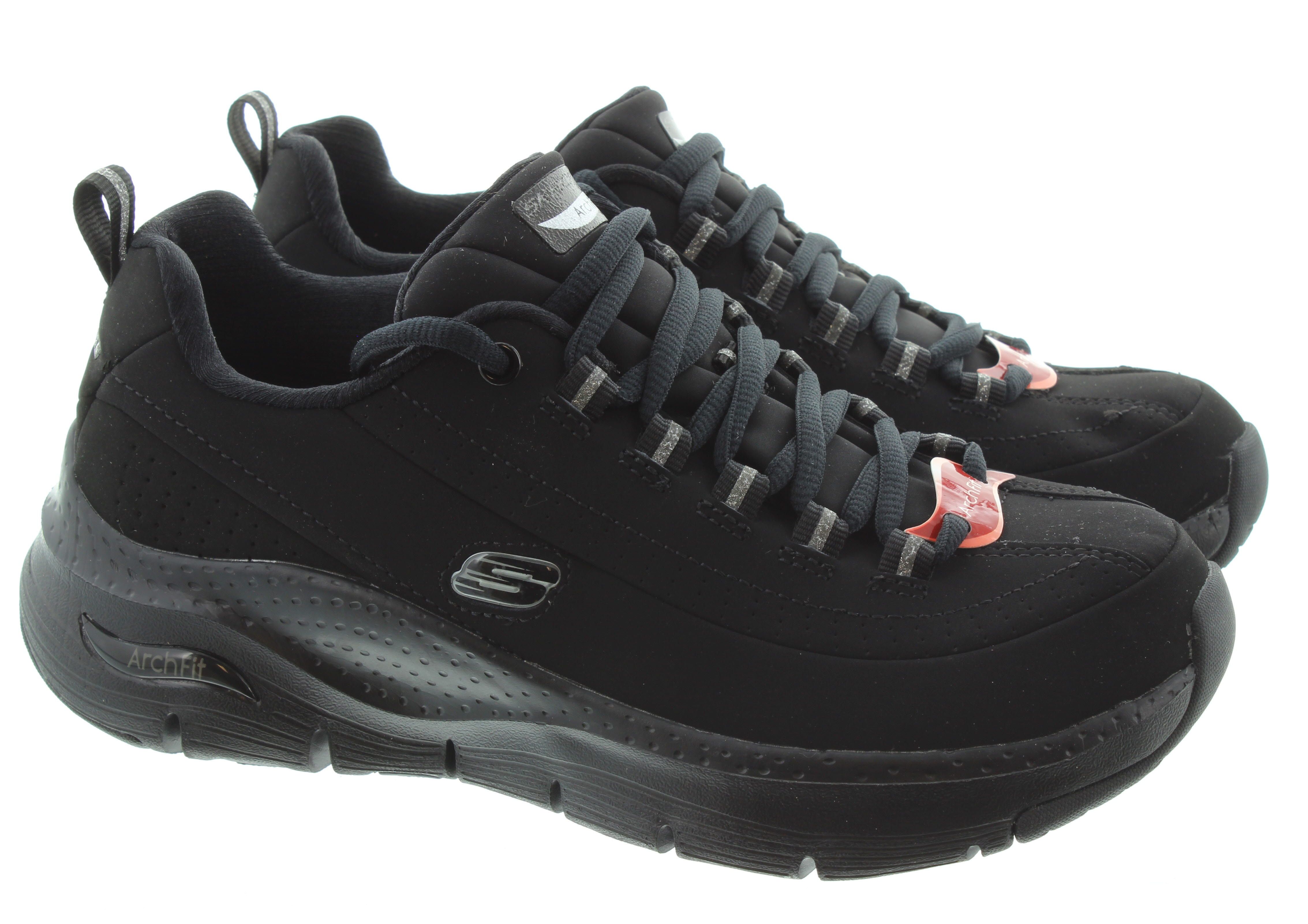 SKECHERS Ladies 149147 Archfit Trainers In All Black