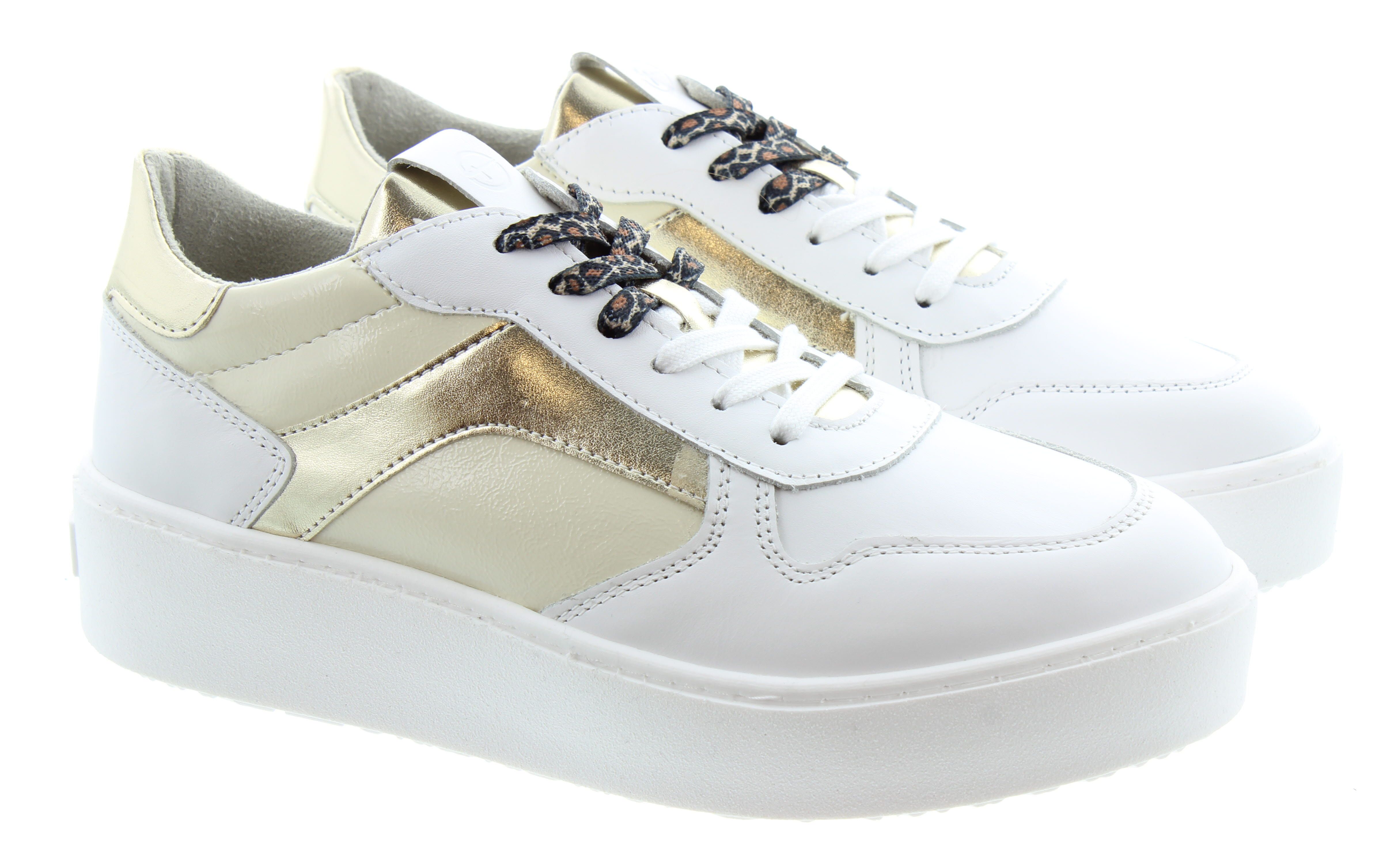 White and gold best sale ladies trainers