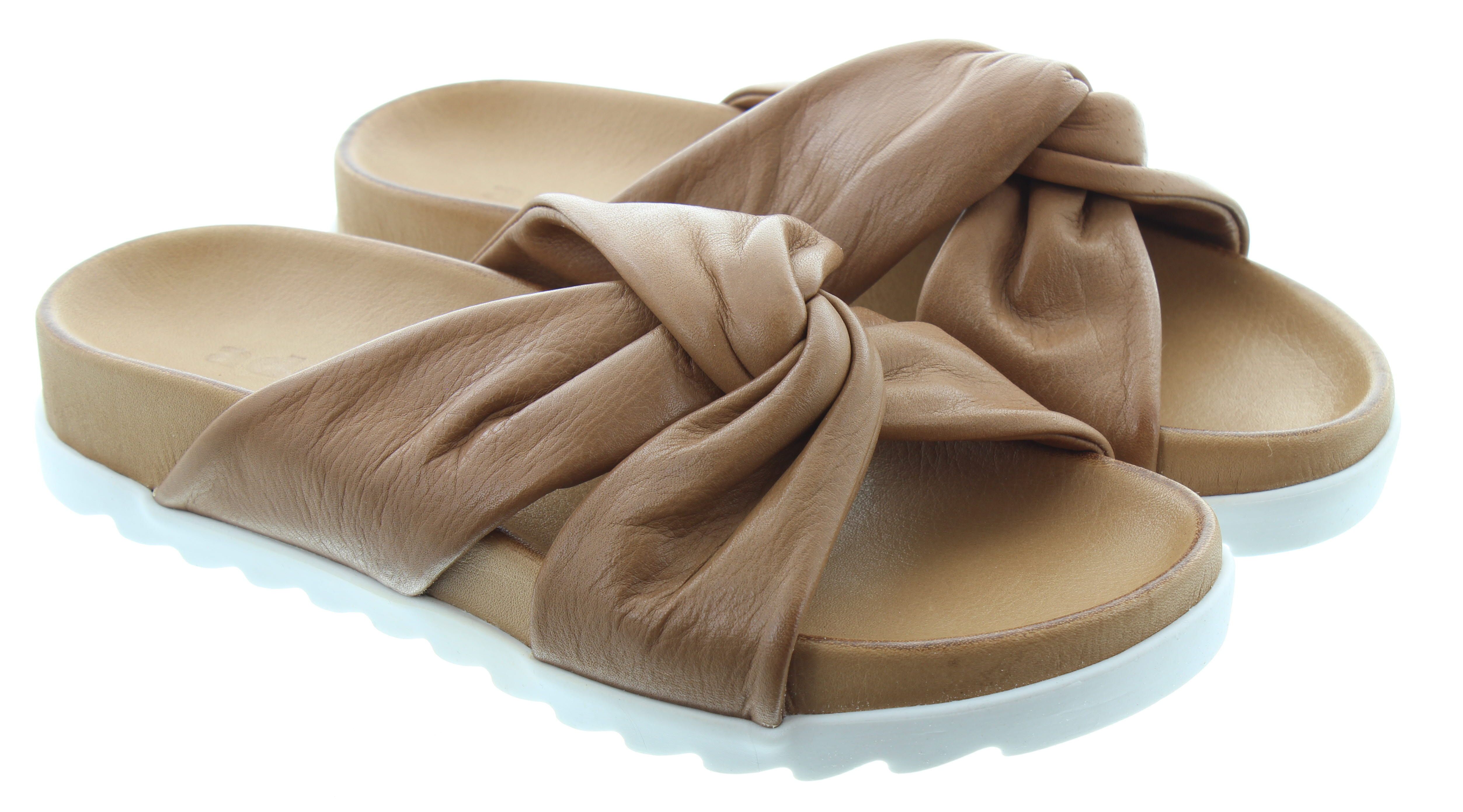 Ladies Bella Mules In Tan