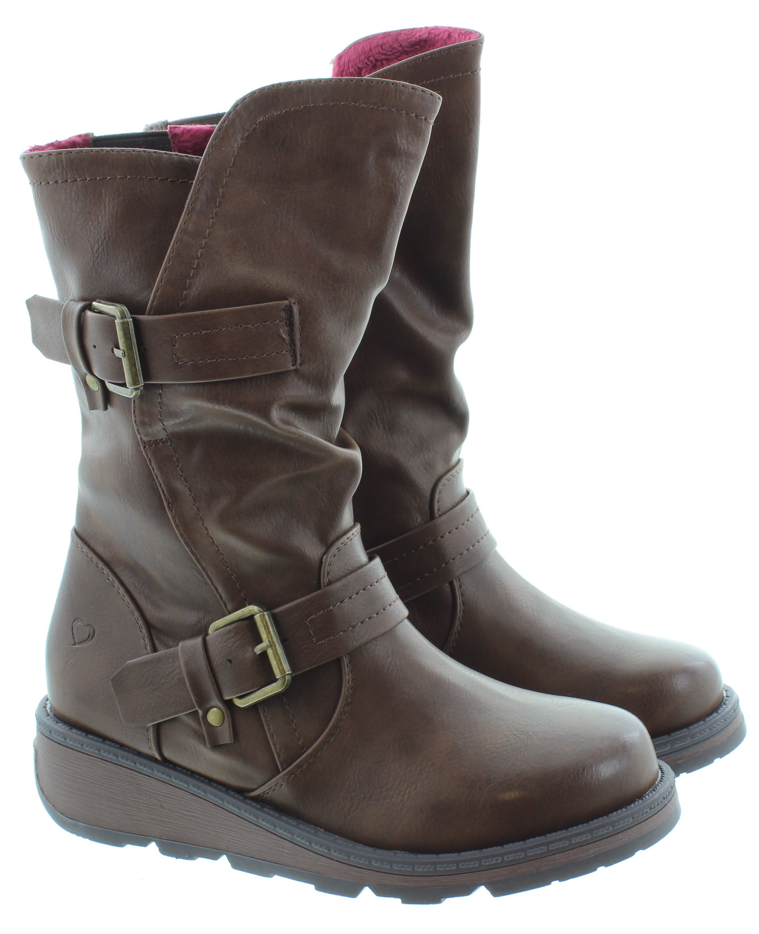 Ladies flat cheap mid calf boots
