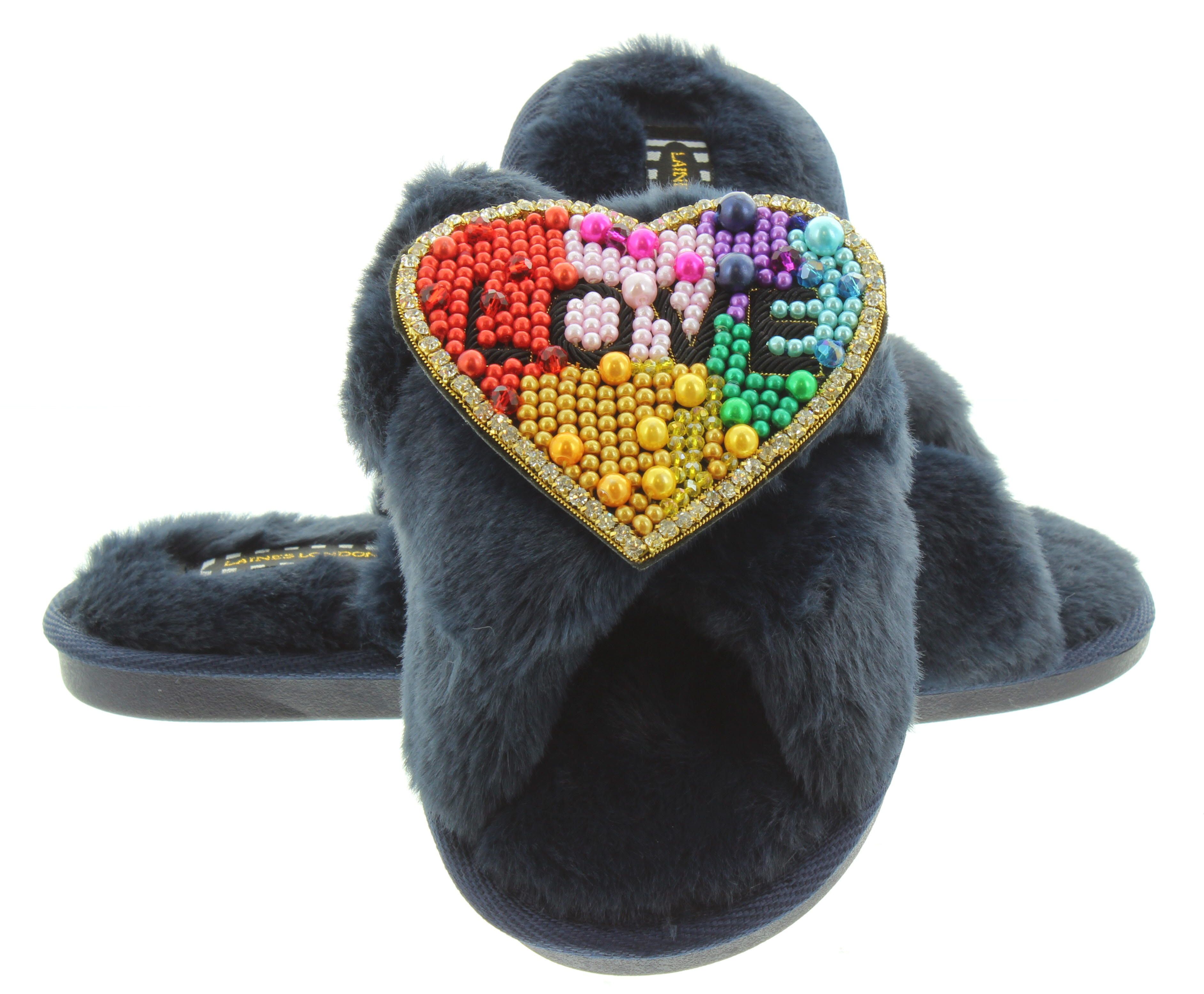 Ladies navy cheap slippers