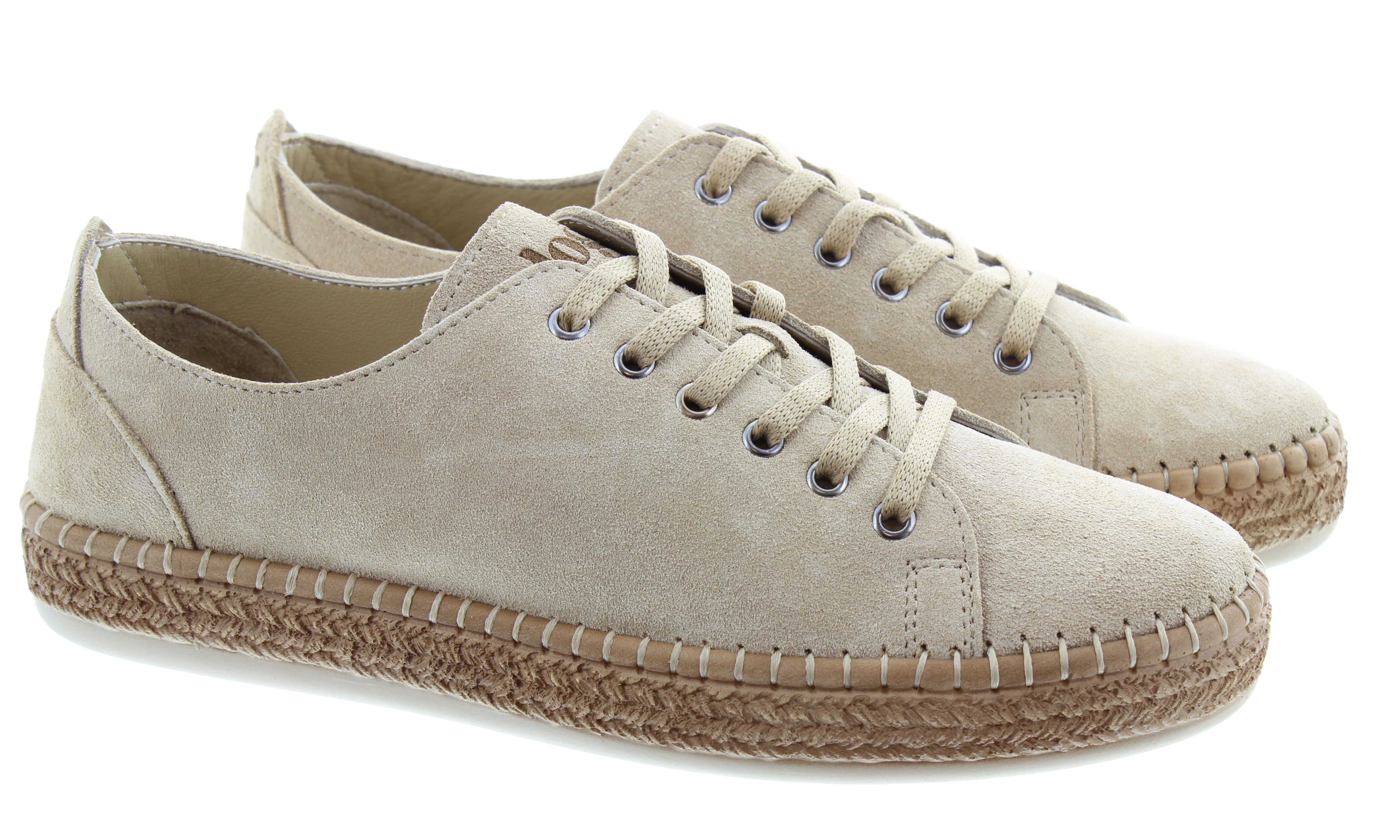 Ladies Maddison Suede Trainers In Beige