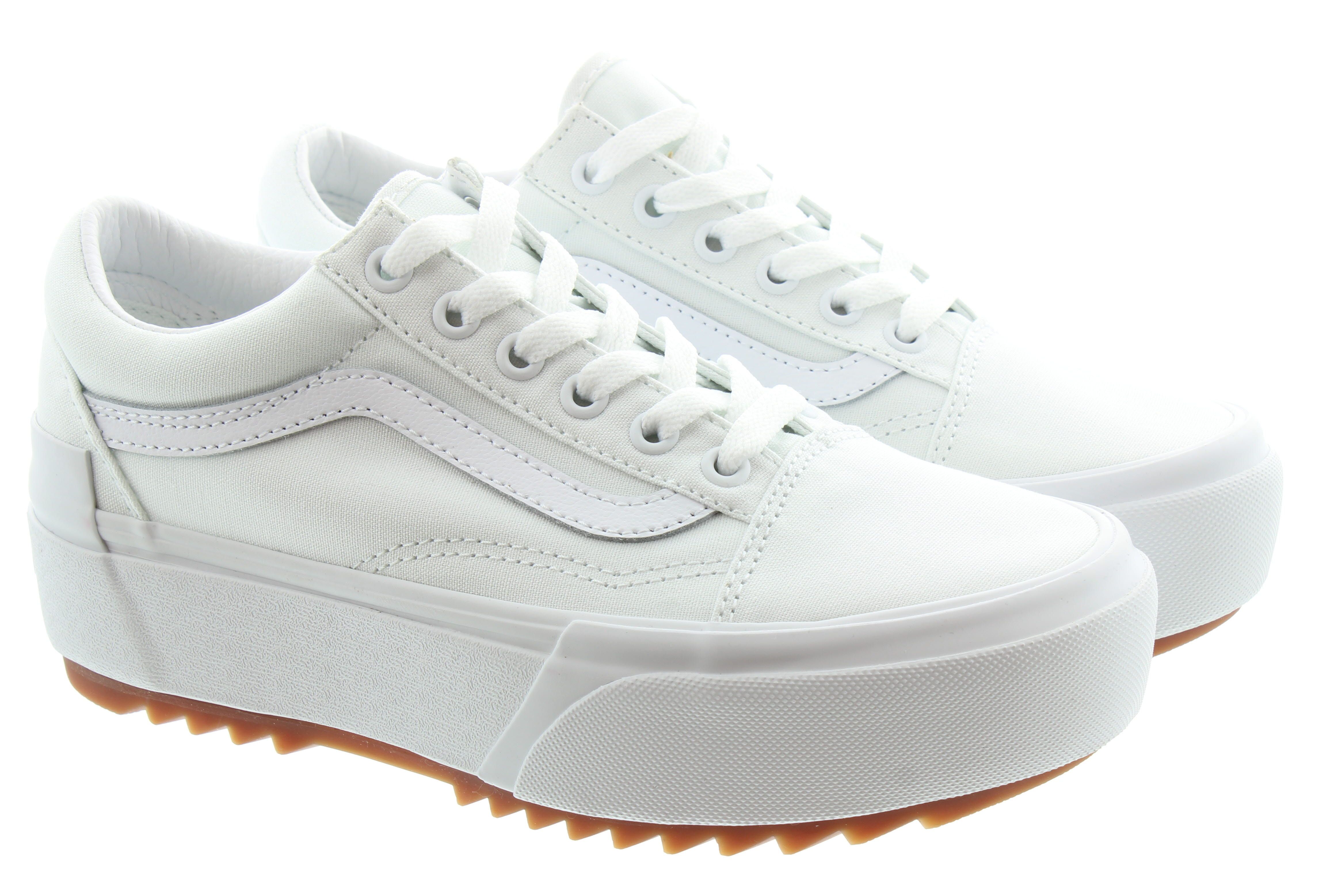Ladies Old Skool Stacked Trainers In White