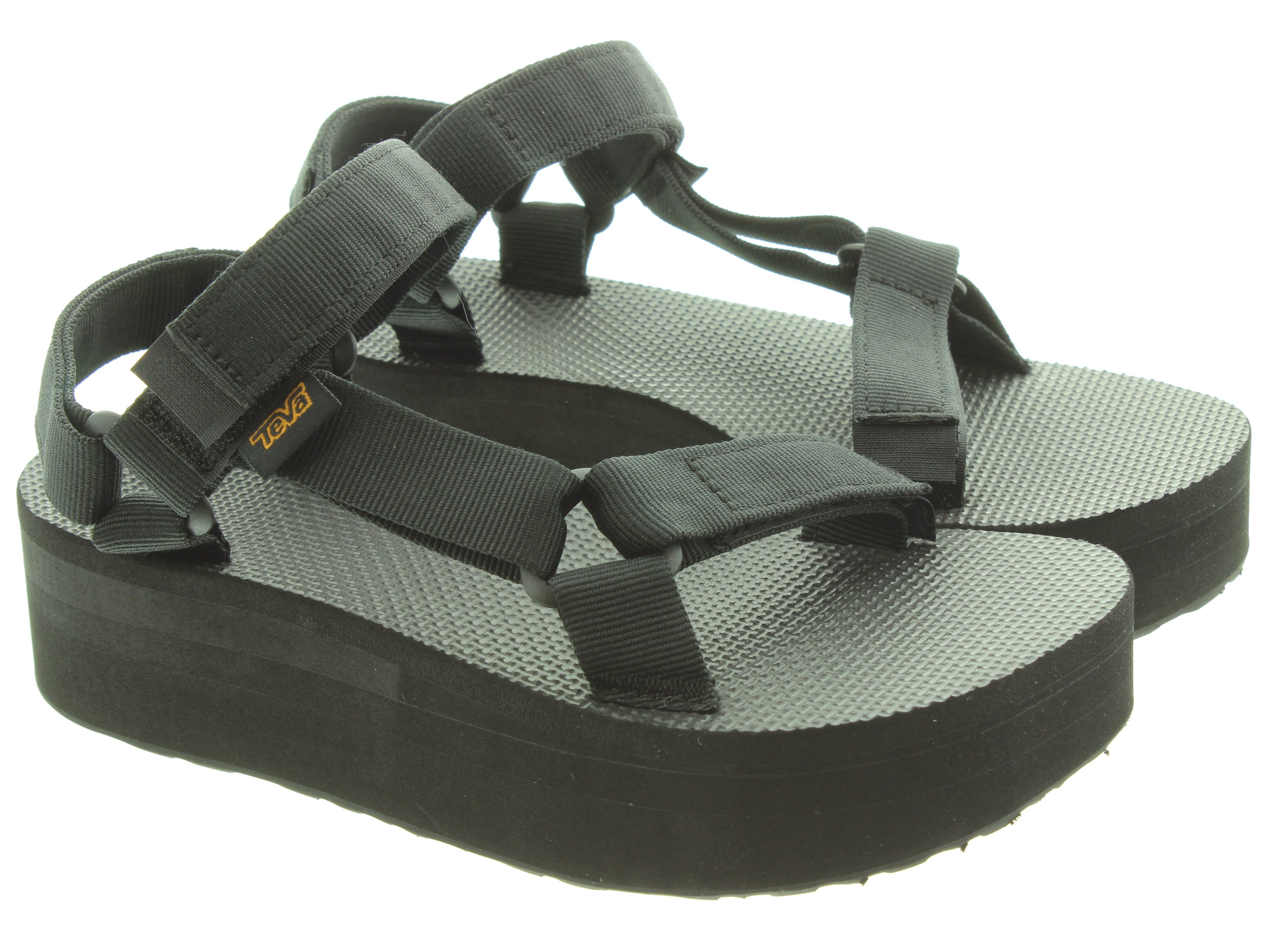 Teva black original 2024 universal flat sandals