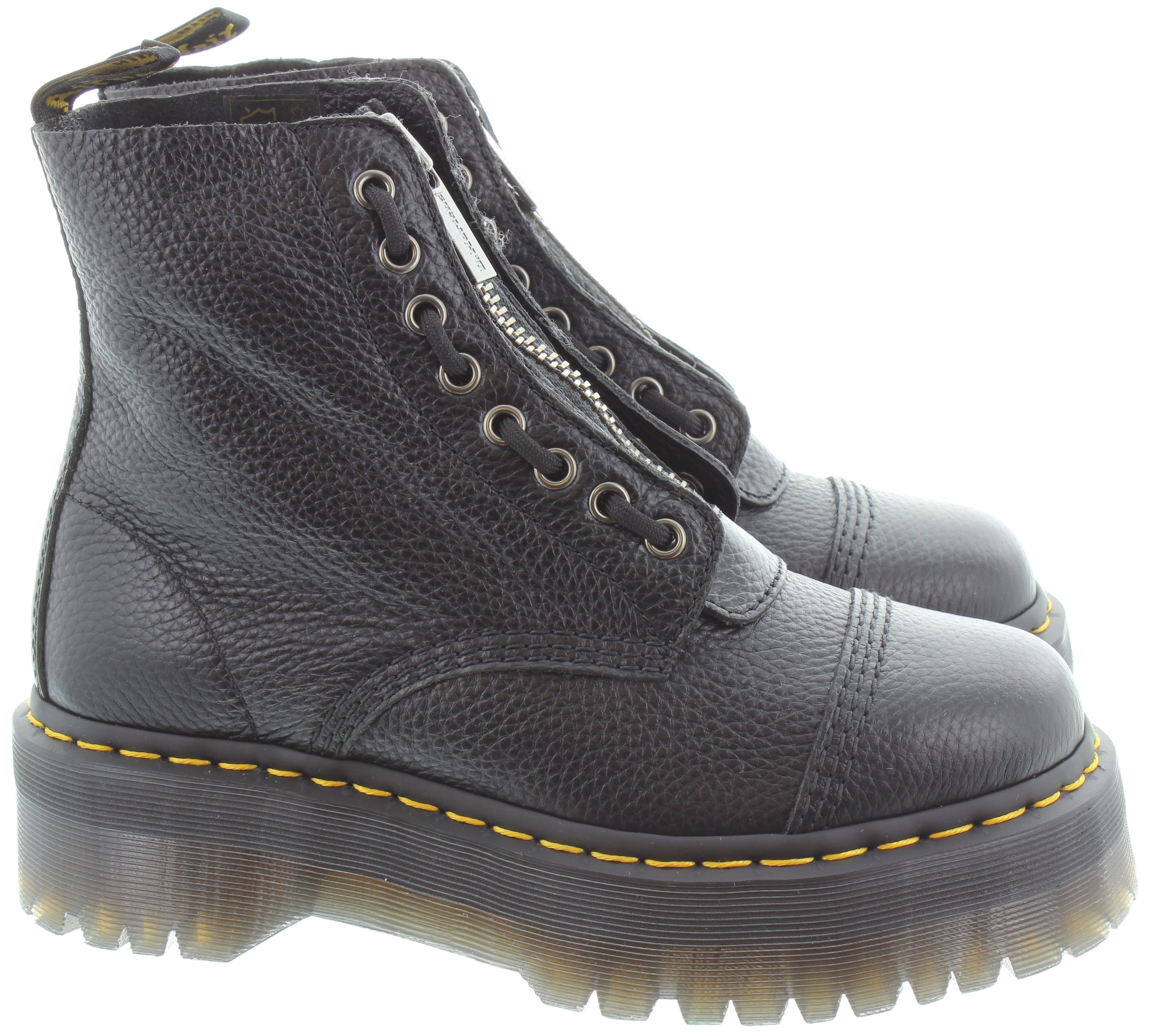 DR MARTENS Ladies Sinclair Platform Boots In Black Nappa