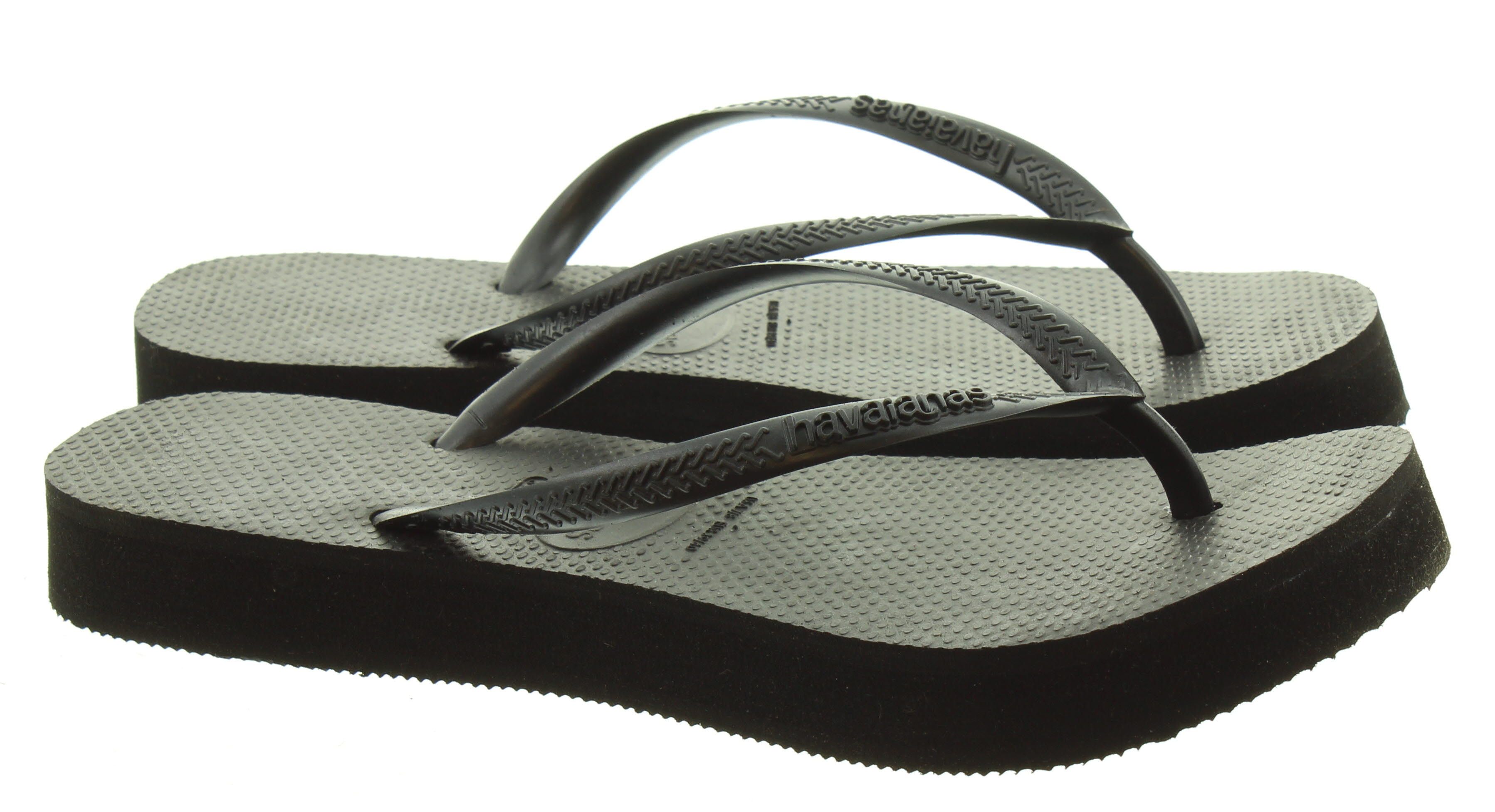 LADIES SLIM FLATFORM SANDALS IN BLACK