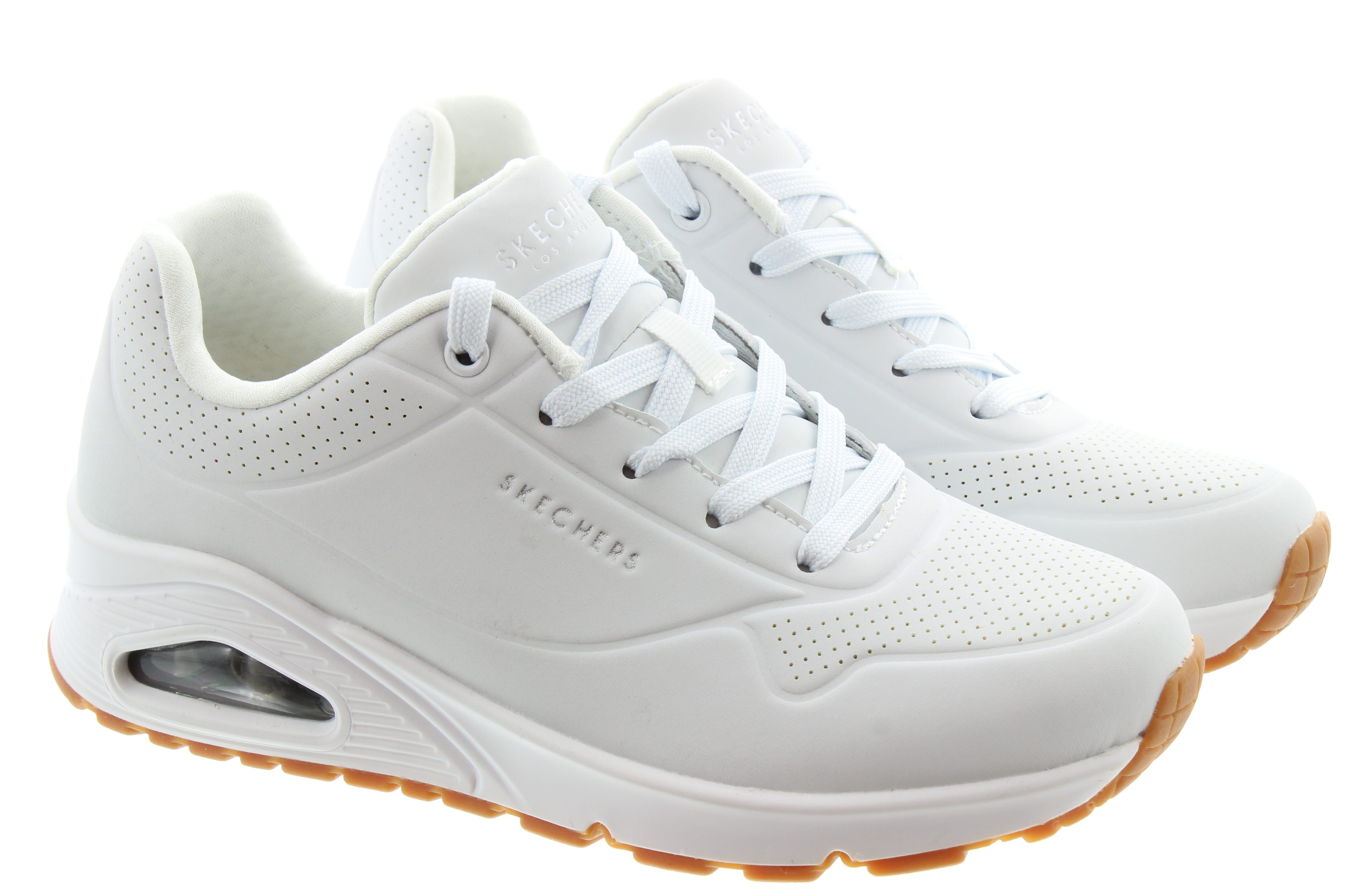 SKECHERS Ladies Uno Lace Trainers In White