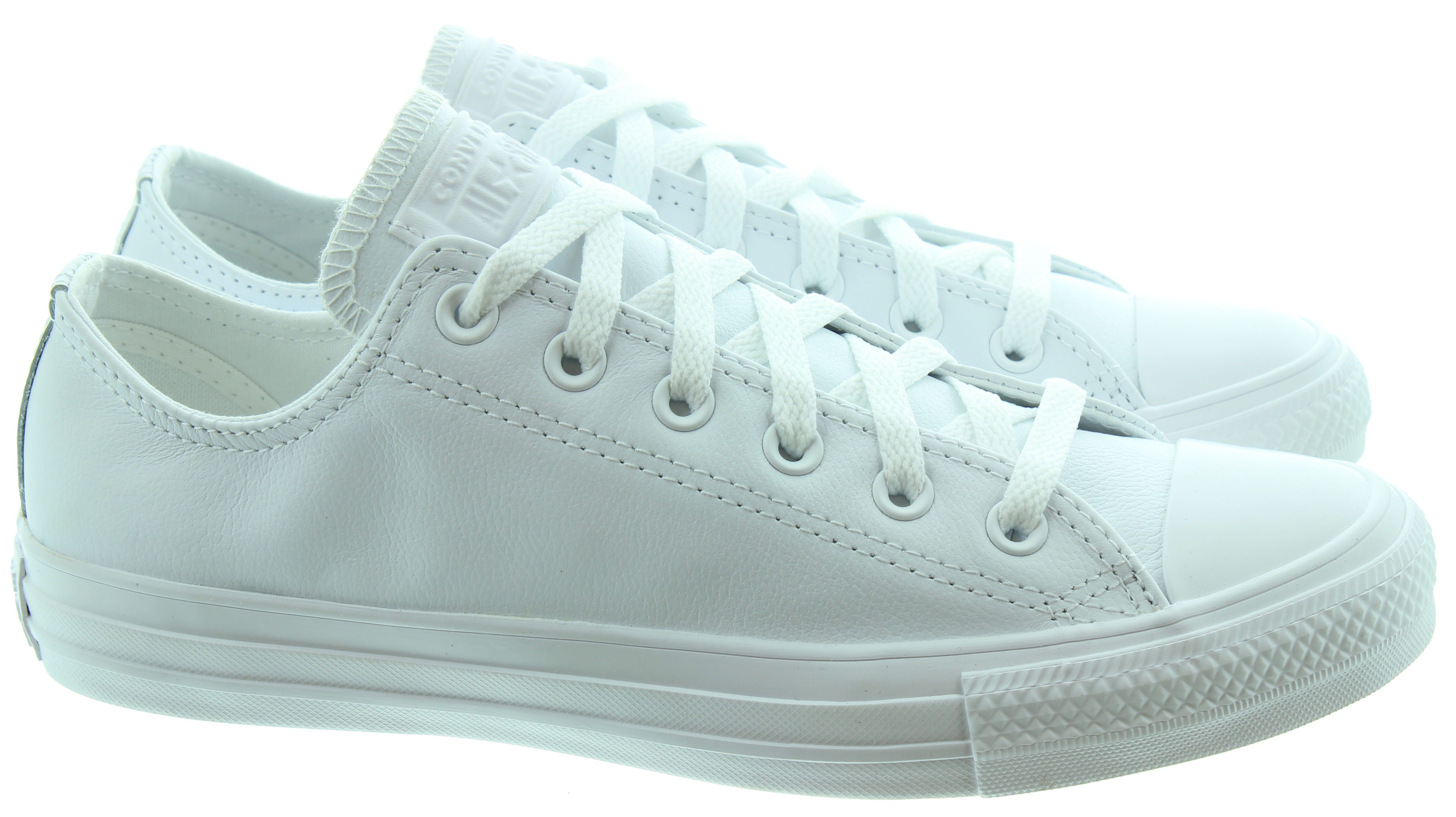White all star shop leather mono ox trainers