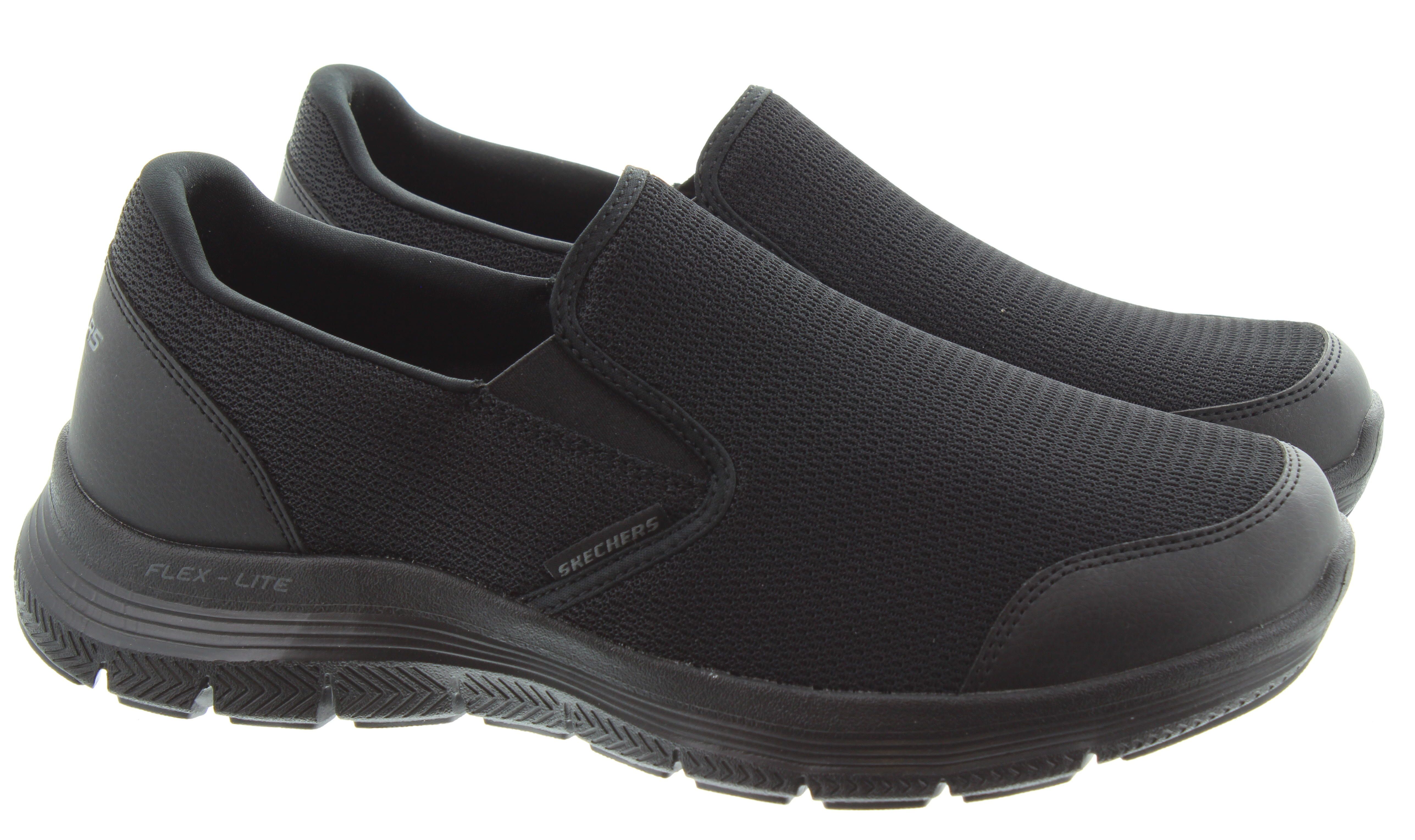 Mens 232230 Flex Advantage Slip On Shoes In All Black