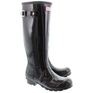 Hunter shiny black boots top