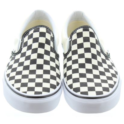 Black and white checkered slip ons online