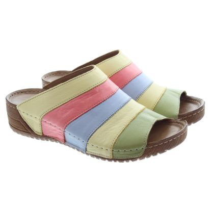 ADESSO Eva Rainbow Mules In Yellow