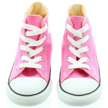 Converse Canvas All Star Hi Kids Boots in Pink in Pink