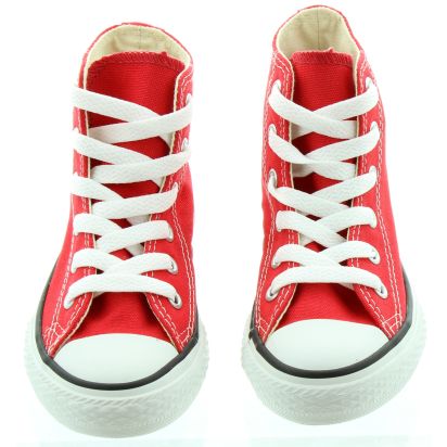 Converse Canvas All Star Hi Kids Boots in Red in Red