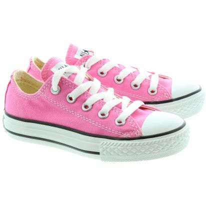 Converse Canvas All Star Ox Kids Shoes in Pink in Pink