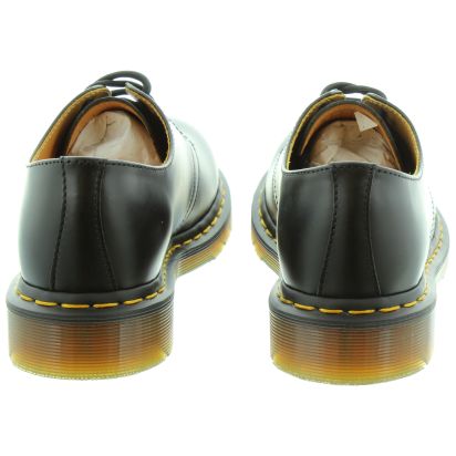 DR MARTENS Leather 1461Z Yellow Stitch Shoes in Black
