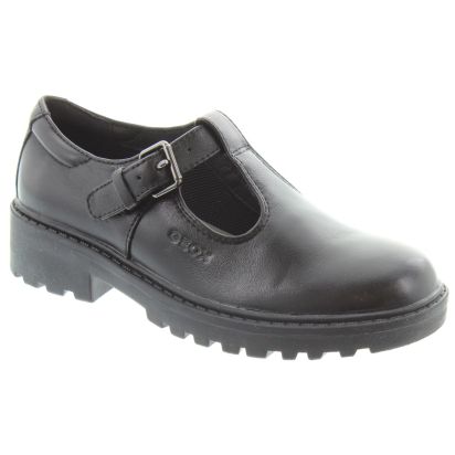 Geox Casey T Bar Shoes In Black in Black