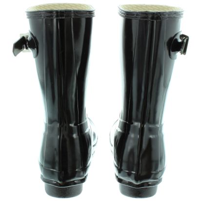 Black gloss short hunter boots shop