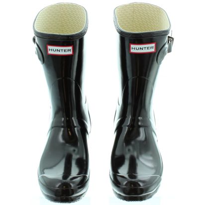 Black gloss hunter wellies size 6 shop