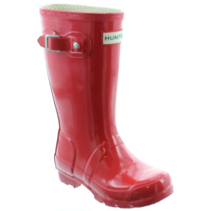 Hunter Rubber Young Gloss Wellingtons Up To Size UK 5 in Red in Red