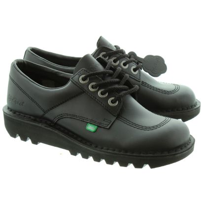 Kickers Kick Lo Ladies Shoes in Black in Black