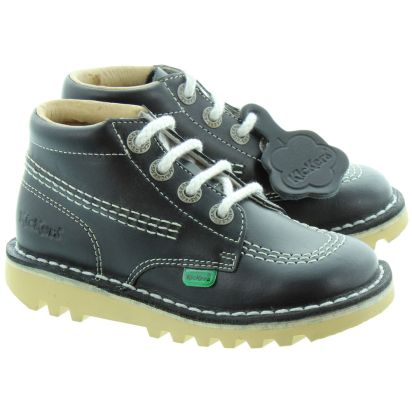 Kickers Kids Leather Kick Hi Boots In 