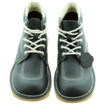 Kickers Leather Kick Hi Mens Lace Ankle Boots in Navy in Navy