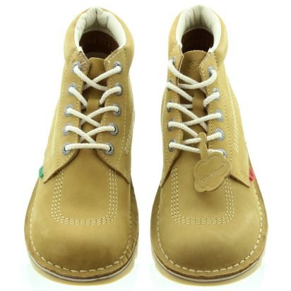 Kickers Nubuck Leather Kick Hi Mens Lace Ankle Boots in Tan in Tan