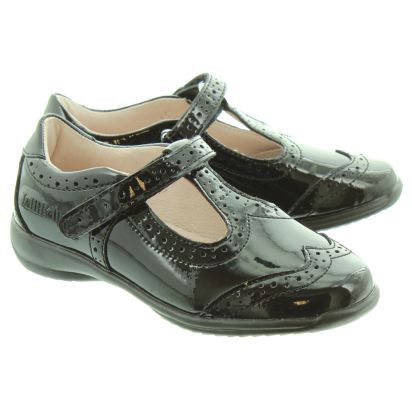 Lelli Kelly LK8216 Jennette Velcro T Bar School Shoes in Black