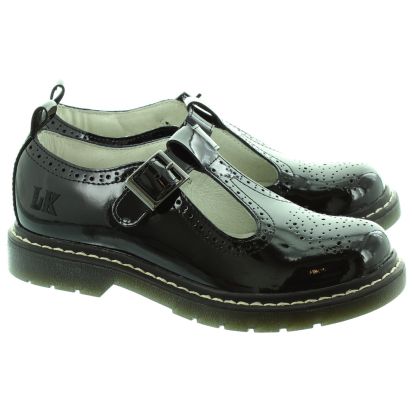 Lelli Kelly LK8292 Meryl Brogues School Shoes in Black Patent in