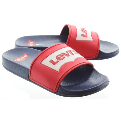 LEVI'S Levi Poolside Sliders In Red in Red