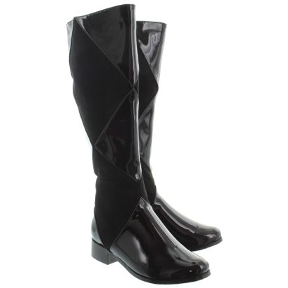 ladies black patent boots