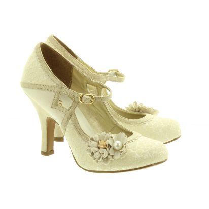 ladies cream heels