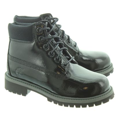 black patent leather timberland boots