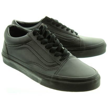 black leather shoes vans