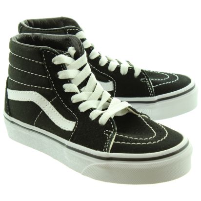 vans kids black and white