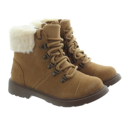 Kids Azell Hiker Inspired Boots In Chestnut